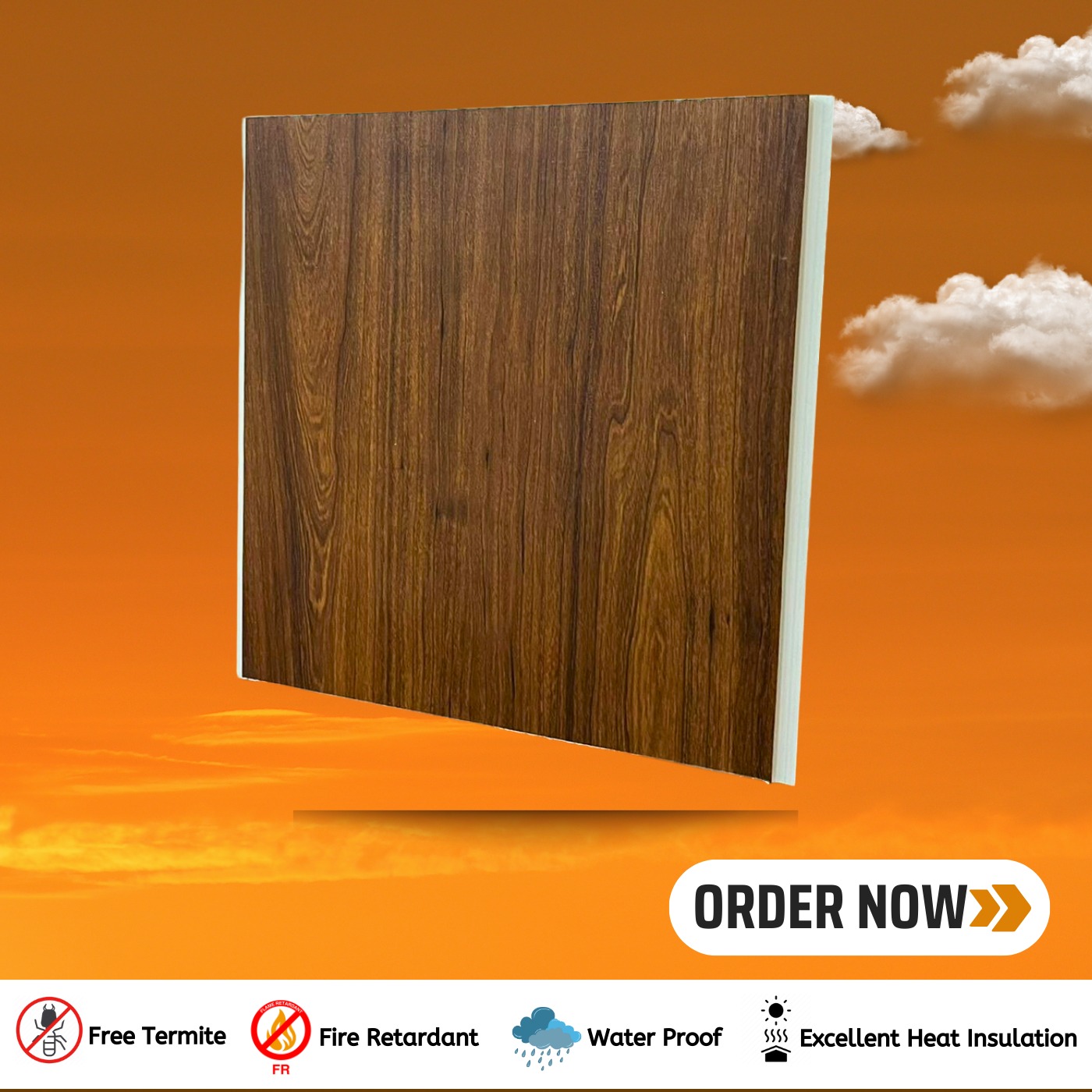 PVC PANEL (WALNUT FLAT)