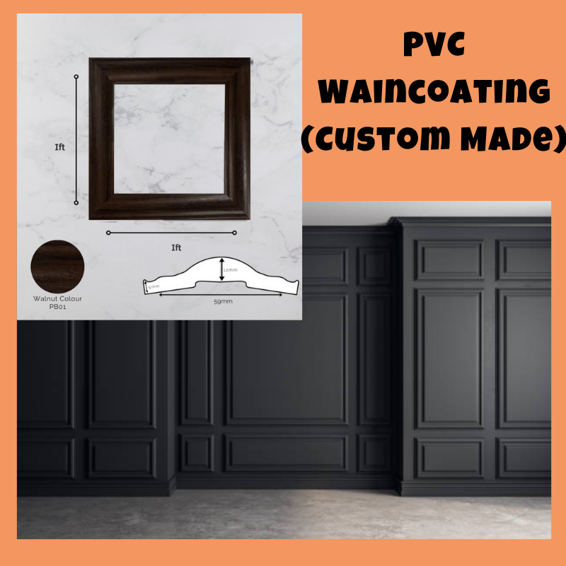 (Walnut) High Quality Wainscoting PVC Custom Size